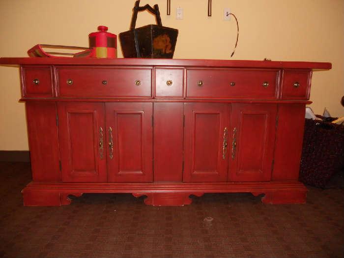 Red sideboard cabinet