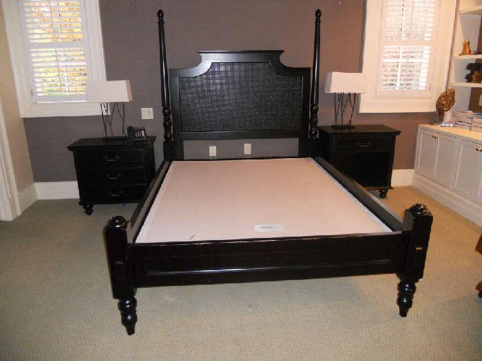 Restoration Hardware black bed (queen) and nightstands