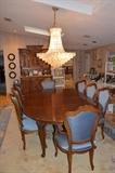 Schonbek Chandelier, dining table