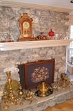 Fireplace screen, Clock, brass collection