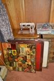 Sewing machines, card tables