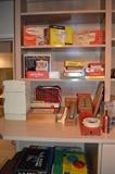 Vintage skeeball, tin refrigerator, games