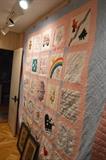Music theme quilt, hallway of books