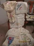 Some examples of the vintage embroidered linens..
