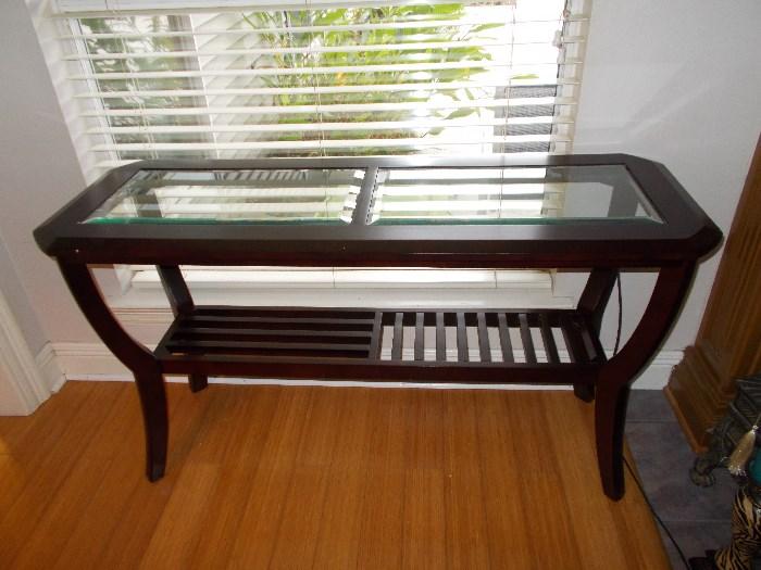 Library "Type" Table with Glass Top