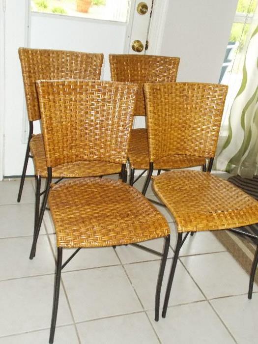 Set of 4 Rattan/Wicker Chairs - sold as a set ONLY!