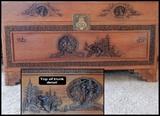Carved teak wood chest.  We have two of these.