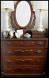 Walnut dresser with mirror