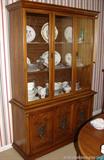 Walter of Wabash Walnut Dining Room Set
Wooden China Cabinet – (Walter of Wabash, Made in Tennessee)
48 inches long by 16 inches deep by 72 inches tall, and has 3 bottom doors and glass doors on the top with two that open.
Matching Table and 6 chairs
This includes 1 captain chair and 5 side chairs. The table measures 60 inches long by 42 inches wide and has an extra leaf which is 10 inches wide. This is being sold for local pickup in Coral Springs, FL. Please call 561-470-5141 or 561-306-1291 for directions.