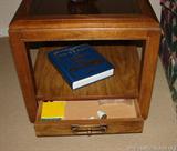 Glass top Coffee Table and 2 matching end tables.
Coffee table measures 53 inches long by 22 inches wide by 15 inches tall.
Each end table measures 20 inches tall by 22 inches wide and 27 inches deep, and has a bottom drawer. This is being sold for local pickup in Coral Springs, FL.