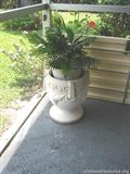 Concrete Urn – Planter
This measures 17 ½ inches tall, and is in good condition.