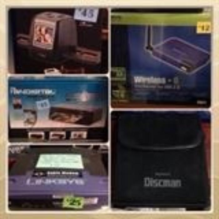 Electronic Equipment including digital slide converter, wireless routers, photo scanners, Linksys modem