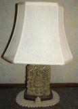 Carved Soapstone Lamp