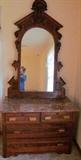 Victorian, Marble Top Dresser and Mirror