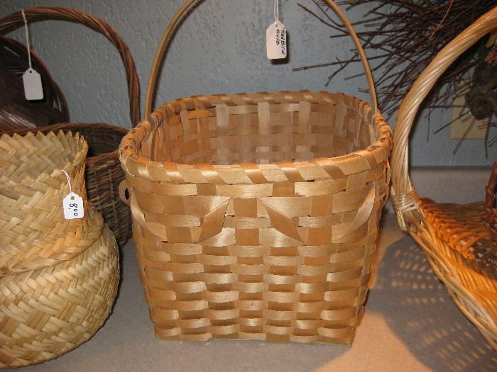Indian basket made by Red Bird of Ovid, MI. 1980's