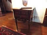 7 Drawer walnut side table