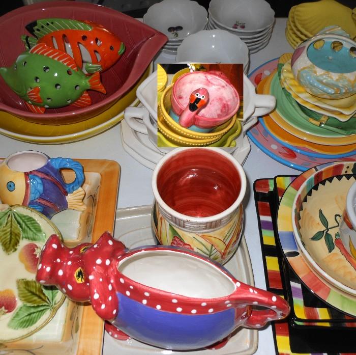 Small Sample of the large selection of very colorful dishes available 