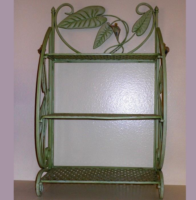 Very Nice Metal Shelf with Leaves and Flowers