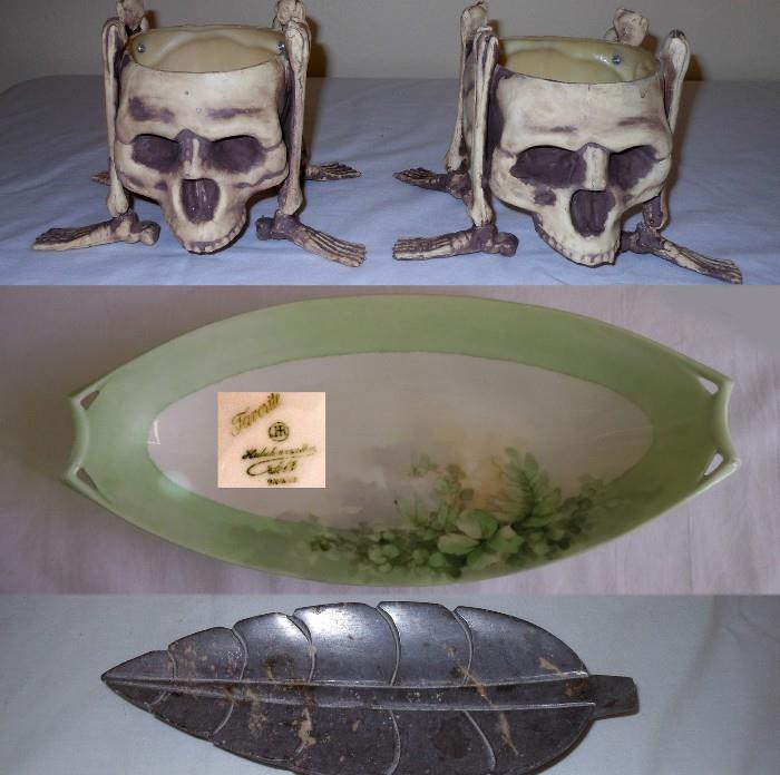 Skull Candy Dishes? Hutschenreuther Dish and Soapstone Leaf