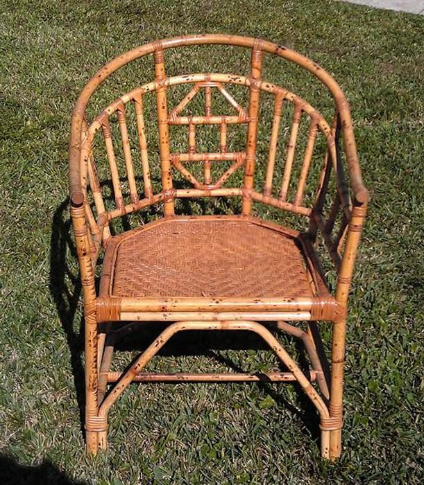 One of a Matching Pair of Nice Rattan Chairs
