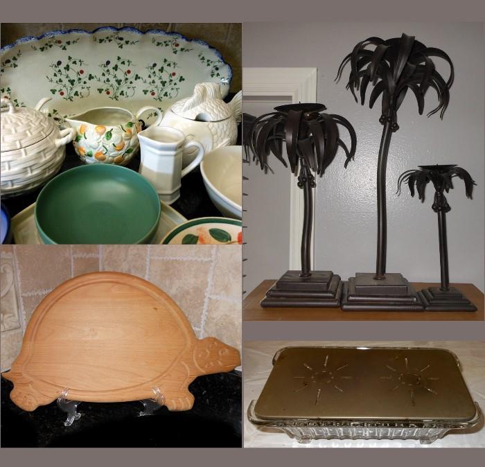 More Kitchen Items and Metal Palm Trees