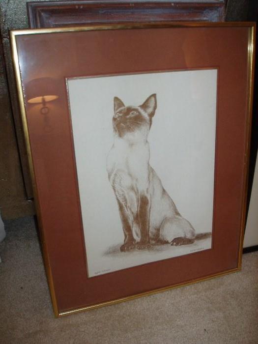 Robert Gentry Signed 70/150 Siamese Cat