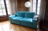 EXQUISITE 1960'S BLUE (TEAL?) SOFA!!!