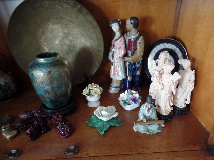 Staffordshire & Aynsley florals and Ivory style figurines
