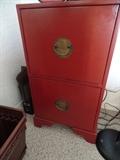 Red file cabinet
