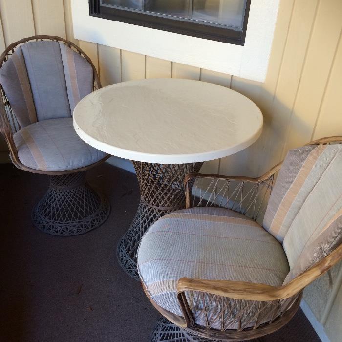 All Weather woven wicker table and chairs 