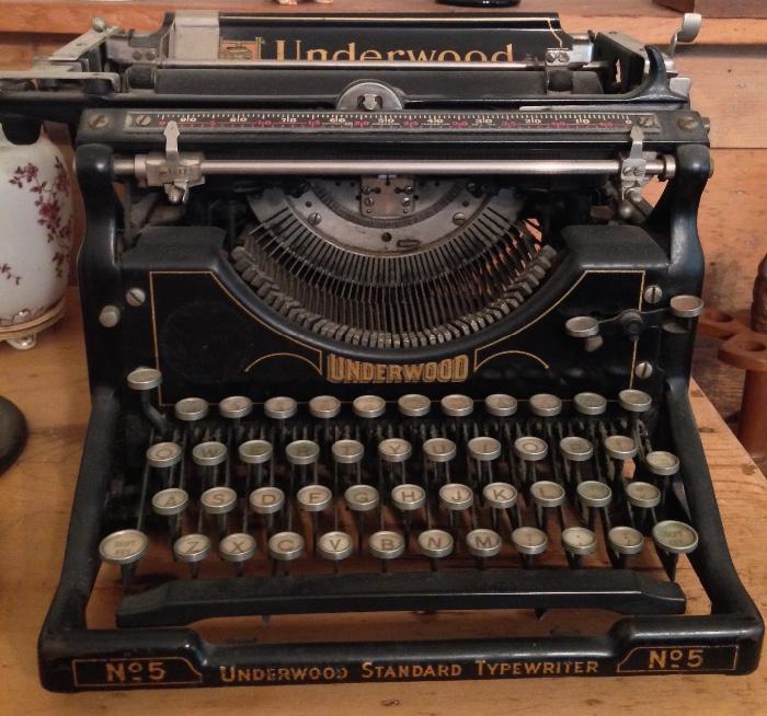 antique underwood typewriter no 5 (clean, working order)