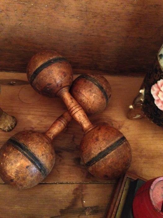 wooden dumbbells 