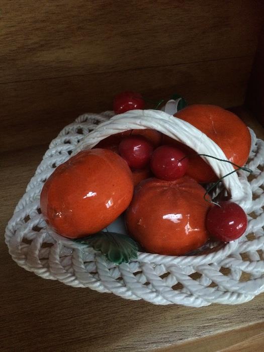 vintage capodimonte fruit basket