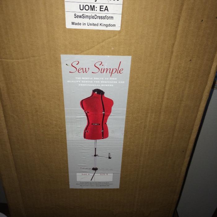 Sew Simple dress form brand new in box