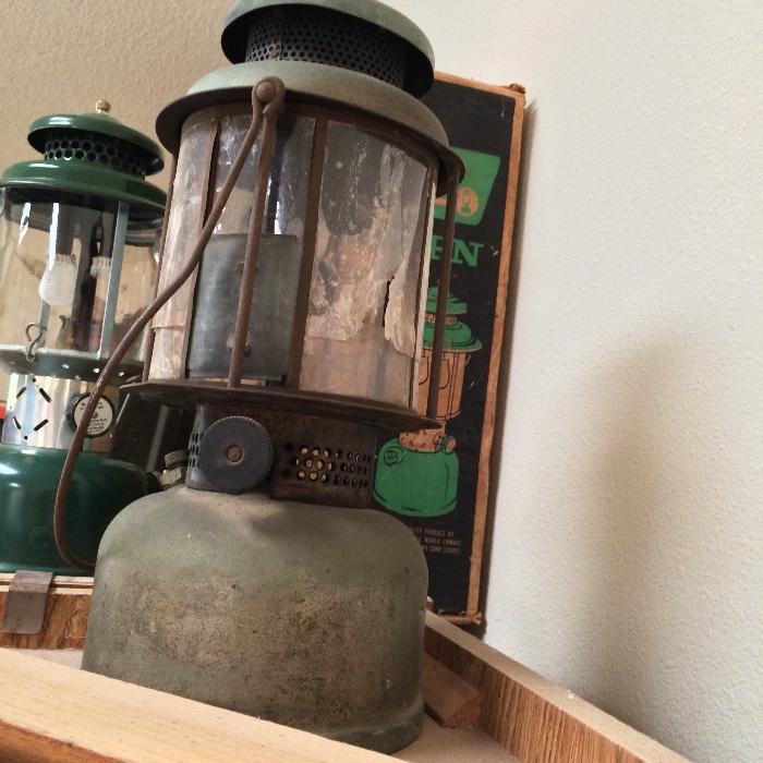 antique Coleman lantern mica