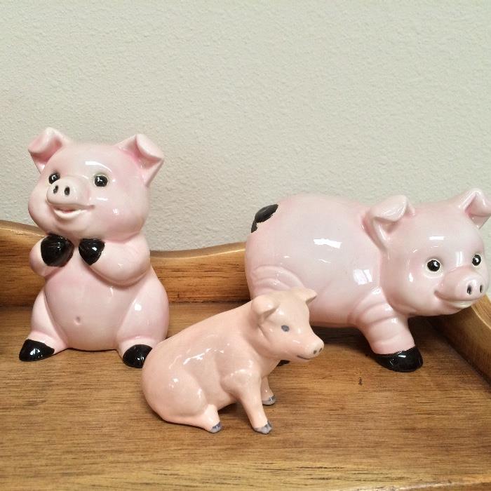 porcelain and ceramic pig collection