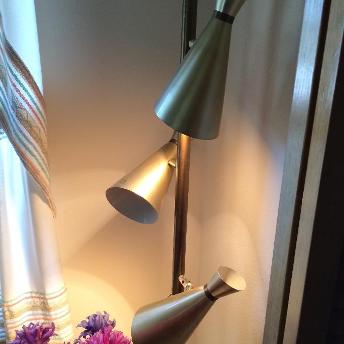 Vintage mid century tension pole lamp