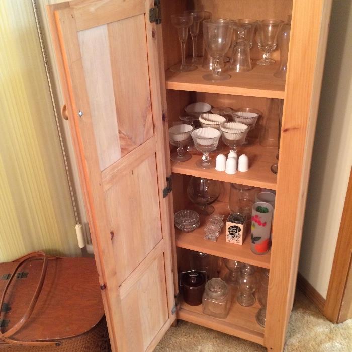 jelly cupboard, glassware