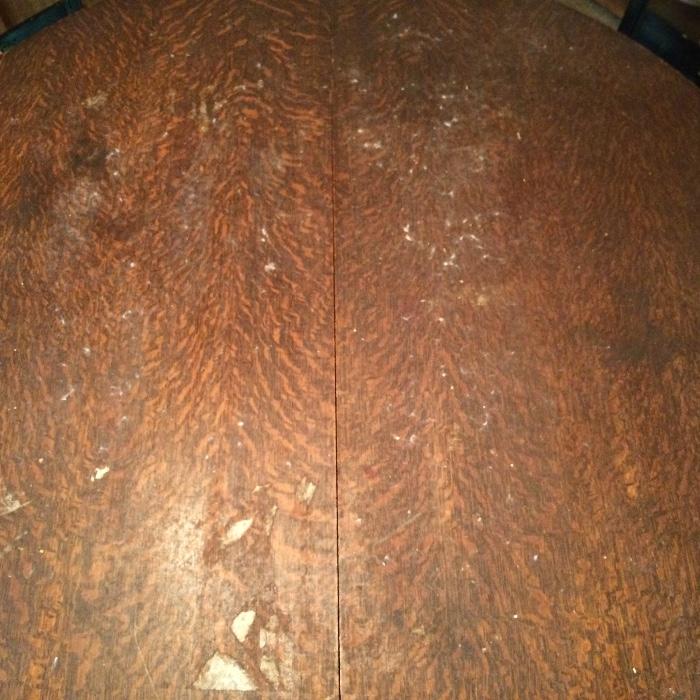 early American tiger oak dining table 19th century Pennsylvania