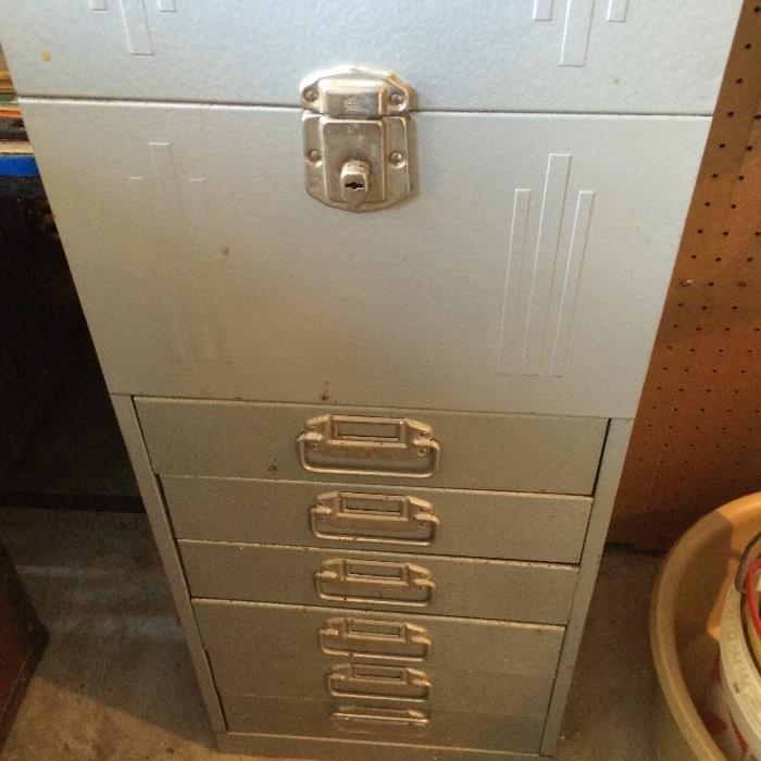 vintage acorn metal file box