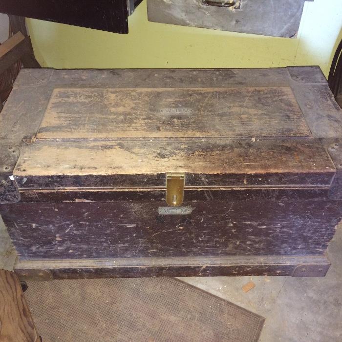antique primitive hand made tool chest