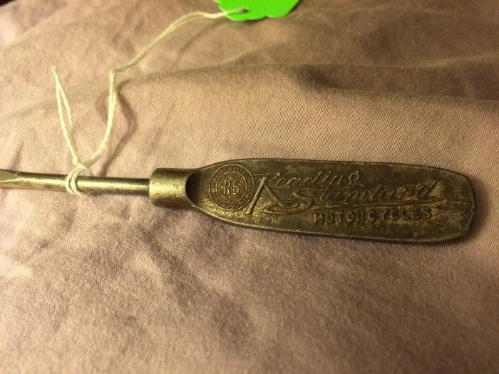 Rare advertising screwdriver Reading Standard motorcycle company