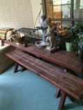                Picnic table and yard art