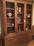  Danish china cabinet has matching table and server