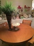  Danish table with 6 chairs has matching china cabinet