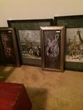         Zebra & giraffe framed pictures