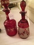                 Very old red decanters