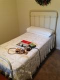 Nice little iron bed and George Washington bedspread