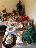 Christmas decor, porcelain serving pieces, more 