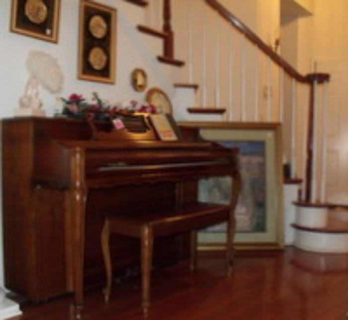 Upright piano with matching bench